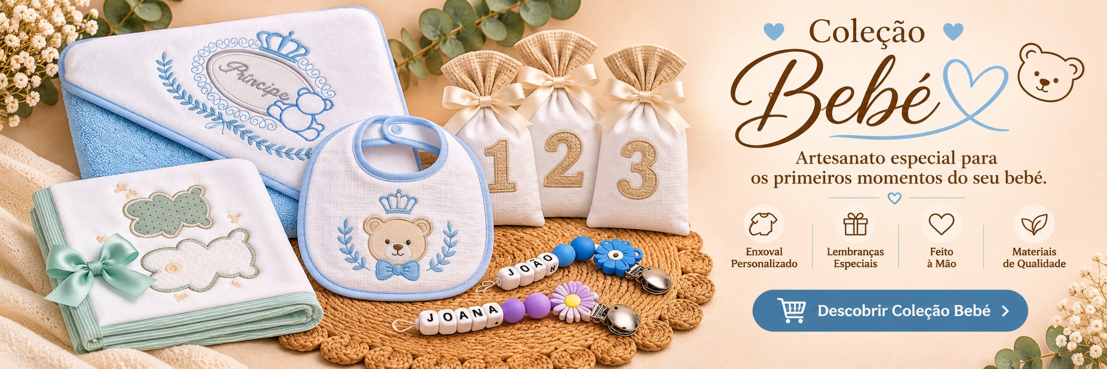 Artigos de bebé personalizados — Luz & Detalhes